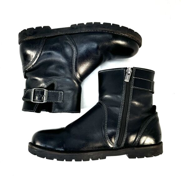 Birkenstock Stowe Women's Boot EU 36L US 5 Black Leather Moto Boots Zip Germany - Picture 6 of 9